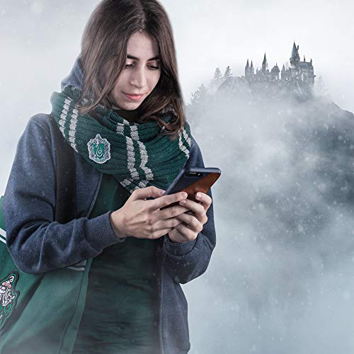 Cinereplicas - Harry Potter - Bufanda Infinity - Ultra Suave - Licencia Oficial - Casa Slytherin - 190 cm - Verde y Gris