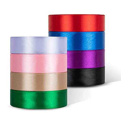 Cinta de satén cinta de regalo cinta de lazo 8 colores 25m x 25mm cintas de seda rollos de cinta de satén cinta de tela de boda cinta decorativa cintas de satén para manualidades embalaje de regalo