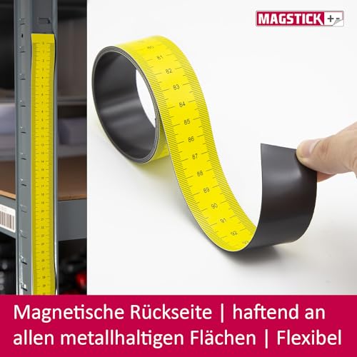 Cinta métrica magnética de 1 metro, banda magnética flexible, regla magnética, herramienta de etiquetado, flexible, tamaño de la cinta 100 cm, color amarillo 1000 x 30 mm