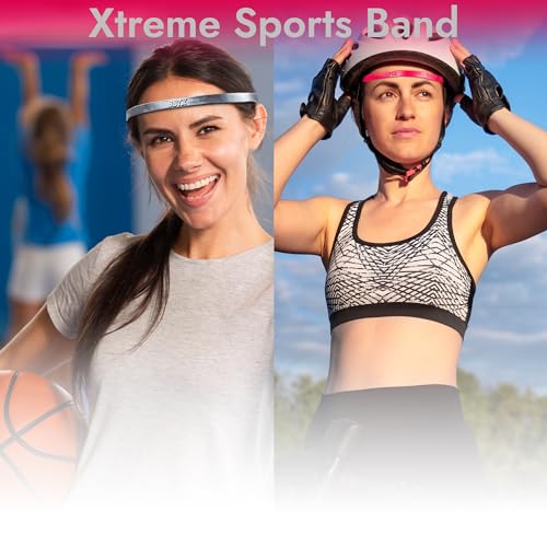 Cinta Xtreme Sports Band Frente - Cinta Sudor Cabeza, Evita Sudor en los Ojos y Cara, Banda canaliza Sudor para Todo Tipo de Deportes, Running, Ciclismo (Transparente)