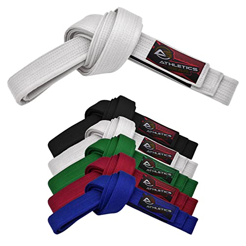 Cinturón de karate de artes marciales, 100% algodón con múltiples correas de costura para BJJ, Judo, Taekwondo y Karate (blanco, 320)