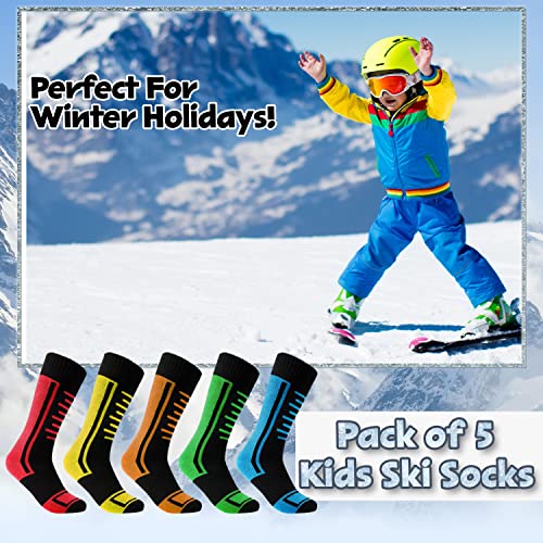 CityComfort Calcetines de Esquí para Niños Multipack 27-31, 31-40 (31-36 EU, Pack de 5)