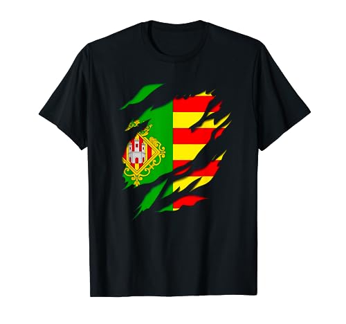Ciudad de Castellon de la Plana Bandera y Escudo Efecto 3D Camiseta