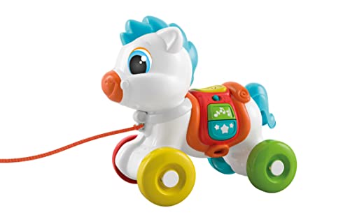 Clementoni-S7192048 Baby Pony-Un Arrastre de Unicornio, con Botones interactivos Que Incluyen Canciones y Sonidos, para favorecer el Desarrollo Motor-Juguete bebé 6 Meses (17812), Multicolor, Small