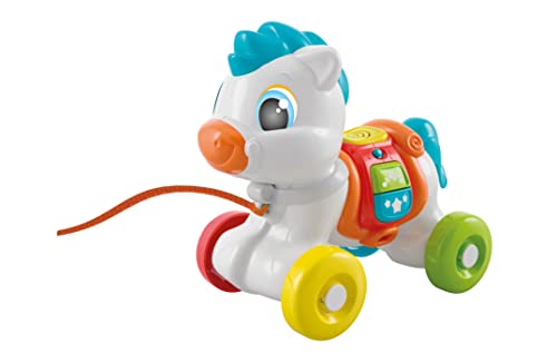 Clementoni-S7192048 Baby Pony-Un Arrastre de Unicornio, con Botones interactivos Que Incluyen Canciones y Sonidos, para favorecer el Desarrollo Motor-Juguete bebé 6 Meses (17812), Multicolor, Small