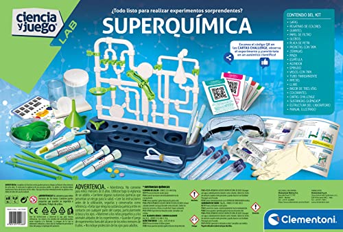 Clementoni- Super Química, Juego Científico Experimentos, Laboratorio de Química, Juguete en Español a Partir de 8 años (55468)