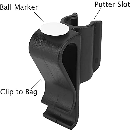 Clip de Palo de Golf -5 Piezas Durable Bolsa de Golf Abrazadera Club Putter Clips Soporte con marcadores de Bola Accesorios