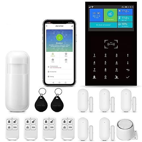 Clouree WiFi Sistema de Alarma para Sistema doméstico, Sistema de Alarma 3G/4G para Seguridad de Toda la casa, Kit de Alarma inalámbrica para el hogar