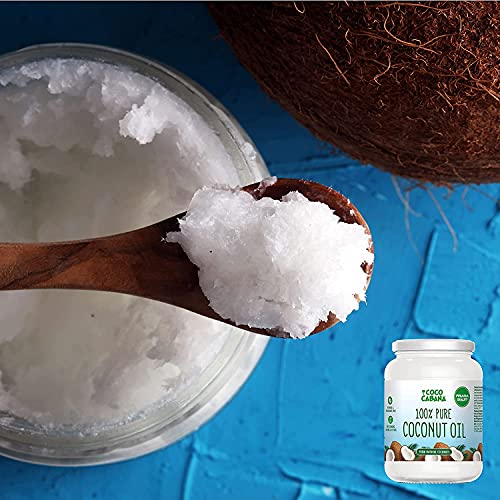 Coco Cabana Aceite de coco 100% puro, 1 litro, de primera calidad, vegano, sin gluten y sin lácteos, producto de belleza natural para la piel, el cabello y la cocina Blanco