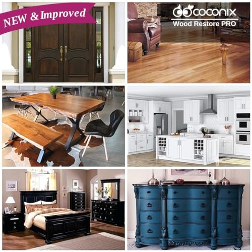 Coconix Kit de reparación de pisos y muebles - Restaurador de su mesa de madera, gabinete, chapa, puerta y mesita de noche - Instrucciones fáciles de usar que combinan con cualquier color