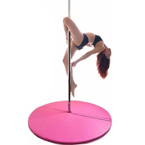 colchonetas de pole dance Estera protectora para baile en barra, 3cm/5cm/10cm gruesa redonda plegable para baile en barra acolchado de seguridad para caídas estera esteras de ejercicios de yoga, rosa