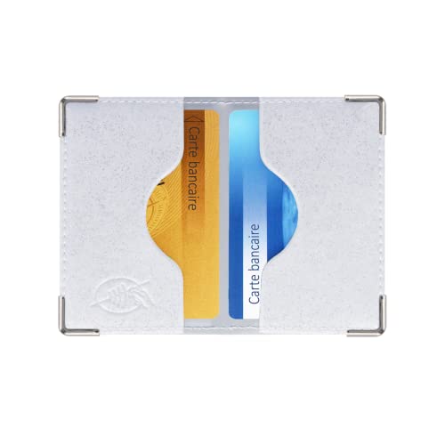 Color Pop® - Portatarjetas (2) blindado antipiratería - Fabricación francesa - PVC Disco - Protección de tarjetas bancarias - Seguridad de tarjetas de crédito - Anti-RFID, Disco blanco
