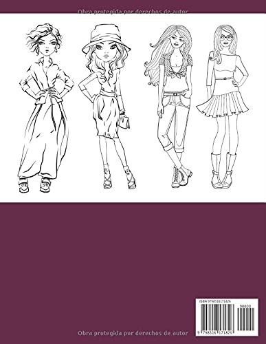 Coloración De Moda Para Niñas De 12 Años: Diseños de Moda - Fashion Libro De Colorear Adolescente | Cuaderno Creativo Para Chicas.