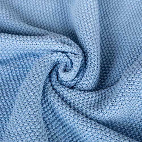 ComfortAce Natur-Fell-Shop Airy Blue - Manta (150 x 200 cm, 100% algodón), color azul