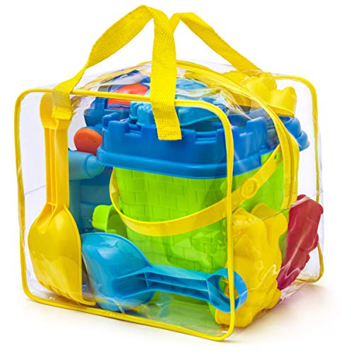 Completo conjunto de juguetes para la playa en bolsa reutilizable con cremallera, Colores surtidos