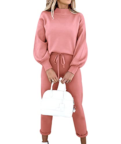 Conjunto Chandal Mujer Talla Grande Chándal Mujer Completo Loungewear Chandal Deportivo Deporte Señora Tracksuit Women Chandals Mujer Invierno Chandales Mujeres Ancho Flojo Chándales para Mujer Rosa L