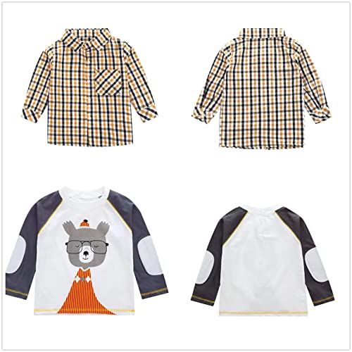 Conjunto de 3 piezas, camiseta, camisa a cuadros y pantalones color kaki, para niños de entre 1 y 5 años, marca Sopo Marrón marrón 1-2 años