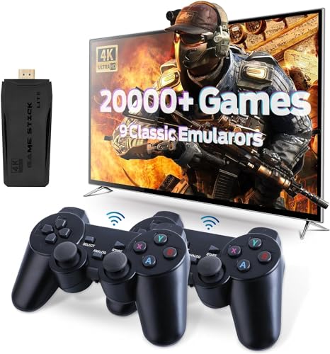 Consola Retro 4K HDMI conectable a TV con 23.000 Juegos y Dos mandos inalámbricos de 2,4 GHz. Consola de Videojuegos Retro. Consola Manual y configurada
