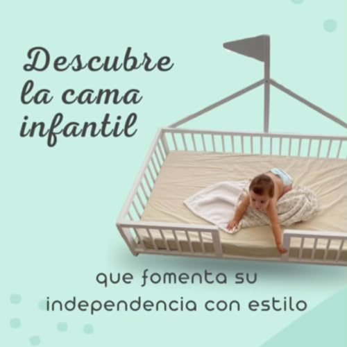 COOL · DREAMS - Cama Infantil Tipi 140x70 Tipo Montessori Apache Wonderland de Madera de Haya y Color Blanco