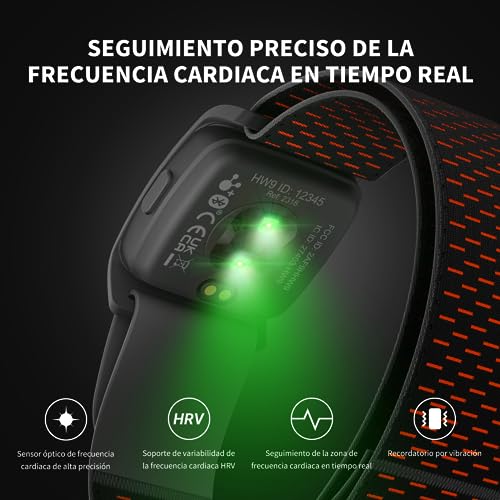 COOSPO HW9 Pulsómetros Banda Frecuencia Cardiaca Bluetooth5.0 Ant+ con Memoria Sensor LED, HRV Zona IP67 Impermeable Rechargeable Heart Rate Monitor Bracelet Compatible con Wahoo Strava Polar