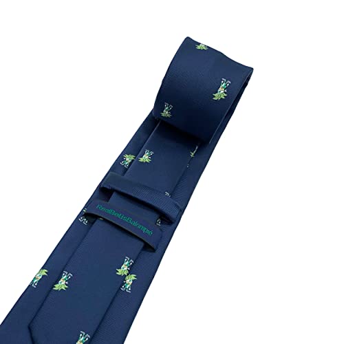 Corbata Real Betis Balompié Producto OFICIAL para Hombre Caballero de 8 cm ancho. Con la mascota Palmerín. Regalo para Béticos Azul Marino
