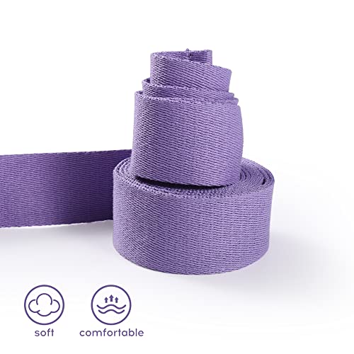Correa de estiramiento de Yoga 1.85-2.5M，de cordones con hebilla de anillo en D de algodón natural, fija la postura para mejorar la flexibilidad del cuerpo y ayudar al estiramiento muscular