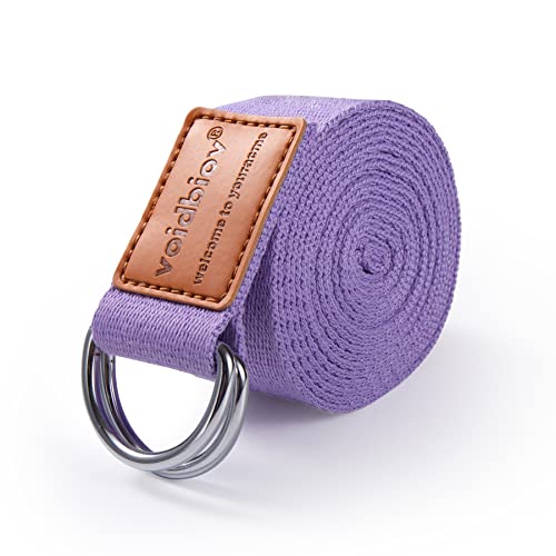 Correa de estiramiento de Yoga 1.85-2.5M，de cordones con hebilla de anillo en D de algodón natural, fija la postura para mejorar la flexibilidad del cuerpo y ayudar al estiramiento muscular