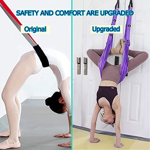 Correa de estiramiento de yoga, altura ajustable, cintura baja, músculos abdominales para yoga, ballet, danza y niñas (morado)