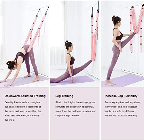Correa de estiramiento de yoga, altura ajustable, cintura baja, músculos abdominales para yoga, ballet, danza y niñas (morado)