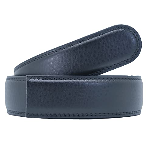 COTIDI Cinturón para hombre de cuero automático con trinquete sin agujeros de 35 mm de ancho sin hebilla, Negro H20, 120 cm