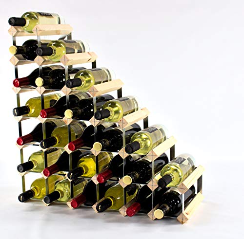 Cranville wine racks Madera de Pino Understairs Classic y del Vino del Metal galvanizado ya montados en Rack