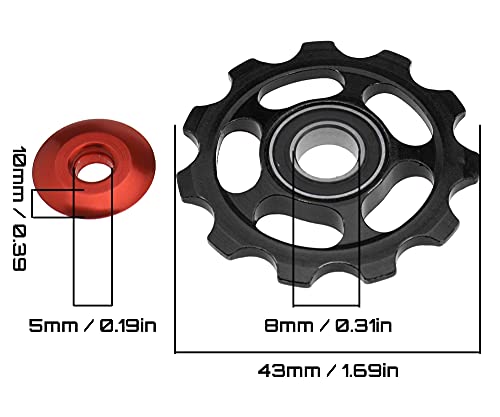 Create Idea 2 ruedas de bicicleta MTB 11T negro RS con rodamiento de polea para bicicleta de velocidad