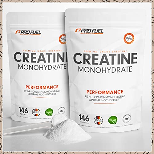 Creatina monohidratada en polvo 500g - calidad micronizada - óptimamente dosificada - creatina pura en polvo sin aditivos - 100% vegana - para 146 dias