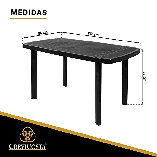 CREVICOSTA QUALITY MARK MARCAS DE CALIDAD - Mesa Rectangular Modelo Viana 37x86x73cm (Antracita)