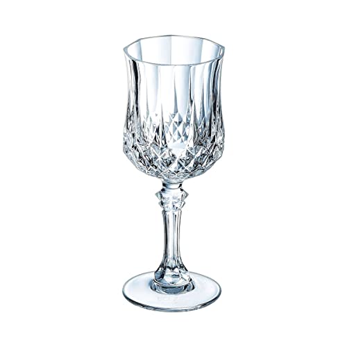 Cristal D'Arques Juego de 6 copas de vino de 17 cl de Kwarx Q7103, brillante, transparente y alta resistencia, molduras icónicas, fabricadas en Francia