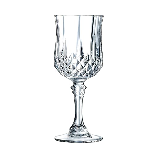 Cristal D'Arques Juego de 6 copas de vino de 17 cl de Kwarx Q7103, brillante, transparente y alta resistencia, molduras icónicas, fabricadas en Francia