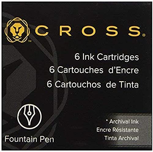 Cross 8924 - Pack de 6 cartuchos de tinta para pluma, color azul/negro