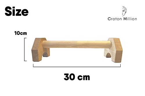 Croton Million - Barras paralelas (Small) de madera para flexiones antideslizantes, para el gimnasio en casa y exteriores, para calistenia, entrenamiento y musculacion con peso corporal y yoga