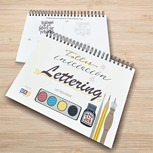 Cuaderno Lettering Para Aprender A Dibujar y Rotular - Caligrafía Creativa - 141 Páginas Con Ejercicios Para Estimular Tu Imaginación y Creatividad: Taller Iniciación al Lettering