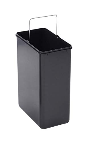 Cubo de plástico de repuesto para Arregui Step Bin, 15 L, con asa metálica, negro