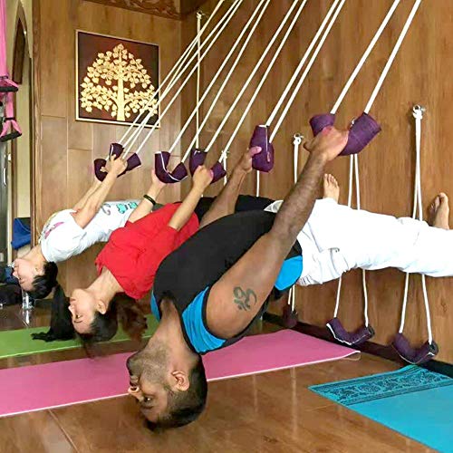 Cuerda de pared de entrenamiento auxiliar de yoga, nueva cuerda de pared de entrenamiento auxiliar de yoga duradera 17mm Accesorio de herramienta Accesorio deportivo Bolsa de cuerda Correas de brazo p