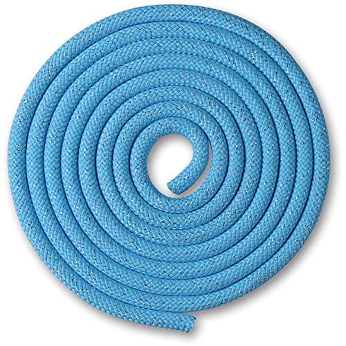 Cuerda para Gimnasia Rítmica Ponderada 150 g con Lurex DRUNA 2,5 m (Azul Claro)