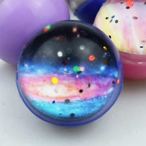 CYBGQP Juego de 15 bolas elásticas para fiestas de cumpleaños infantiles, diseño de bolas espaciales