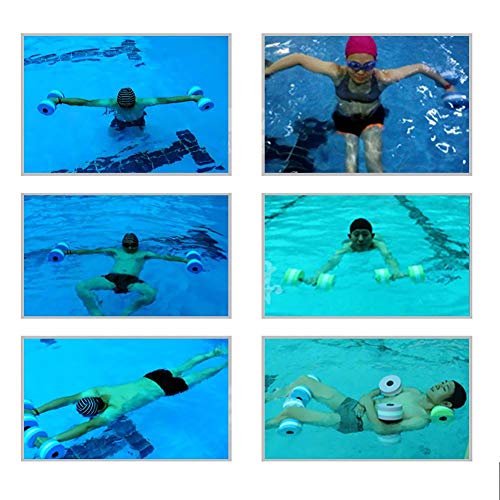 Cymwer Mancuernas de agua, 2 piezas, unisex, para adultos, acuáticas, deportes acuáticos, mancuernas de espuma EVA, para terapia acuática, fitness en la piscina, ejercicio acuático