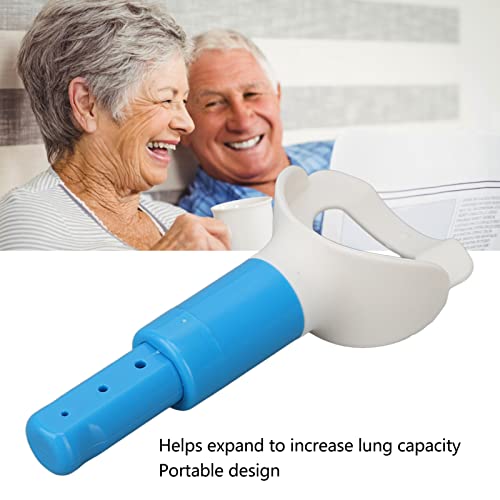 Cyrank Entrenador de Ejercicios de recuperación pulmonar de respiración, Dispositivo de Ejercicio de respiración Ligero portátil para Adultos y niños en Interiores(Azul)