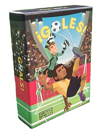 Dadral Games - Juego de Cartas de Fútbol ¡GOLES! | para Toda la Familia |Adultos y niños a Partir de 6 Años | De 2 a 6 Jugadores| Multilingüe, Multicolor, Cartón