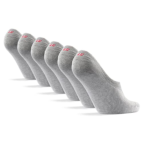 DANISH ENDURANCE 6 Pack Pinkies en Bambú, Transpirables, Calcetines Invisibles Mujer y Hombre, Gris, 39-42
