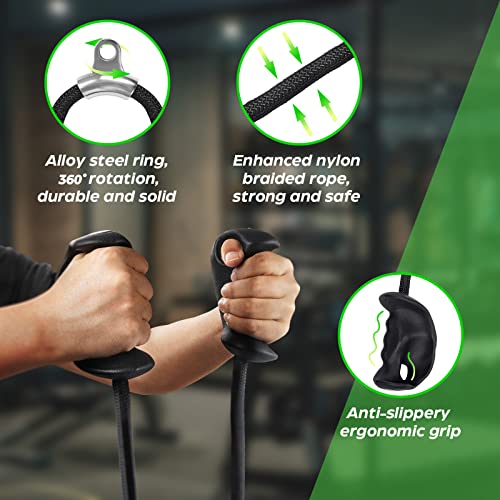 DASKING Cuerda para bíceps y tríceps, Accesorios para jalones LAT, Mango ergonómico, Accesorio para máquinas de Fitness, Equipo de Gimnasio doméstico para Entrenamiento Muscular y de Fuerza