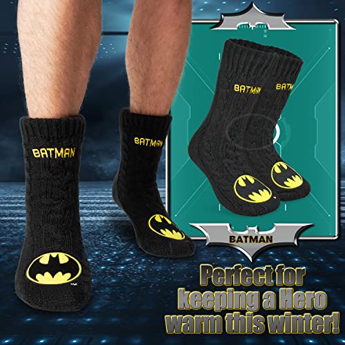 DC COMICS Calcetines Hombre Batman, Calcetines de Andar por Casa Antideslizantes