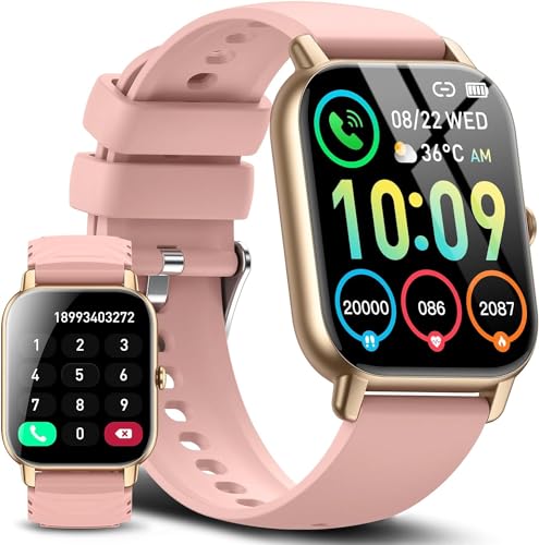 Ddidbi Reloj Inteligente Hombre Mujer con Llamada Bluetooth, 1,85" Smartwatch con 112 Modos Deportivos, Monitor de Ritmo Cardíaco y Sueño, Impermeable IP68 Pulsera Actividad para iOS Android, Rosa